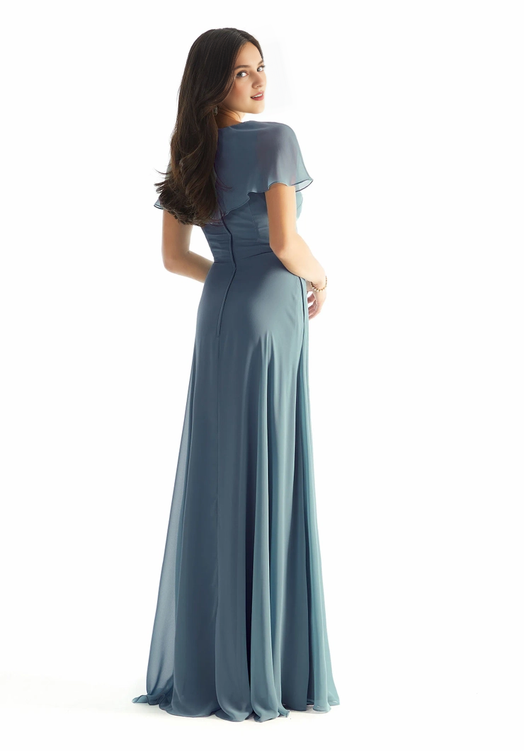 A-Line V-Neck Chiffon High Slit Floor-Length Dress - Chloe Dress