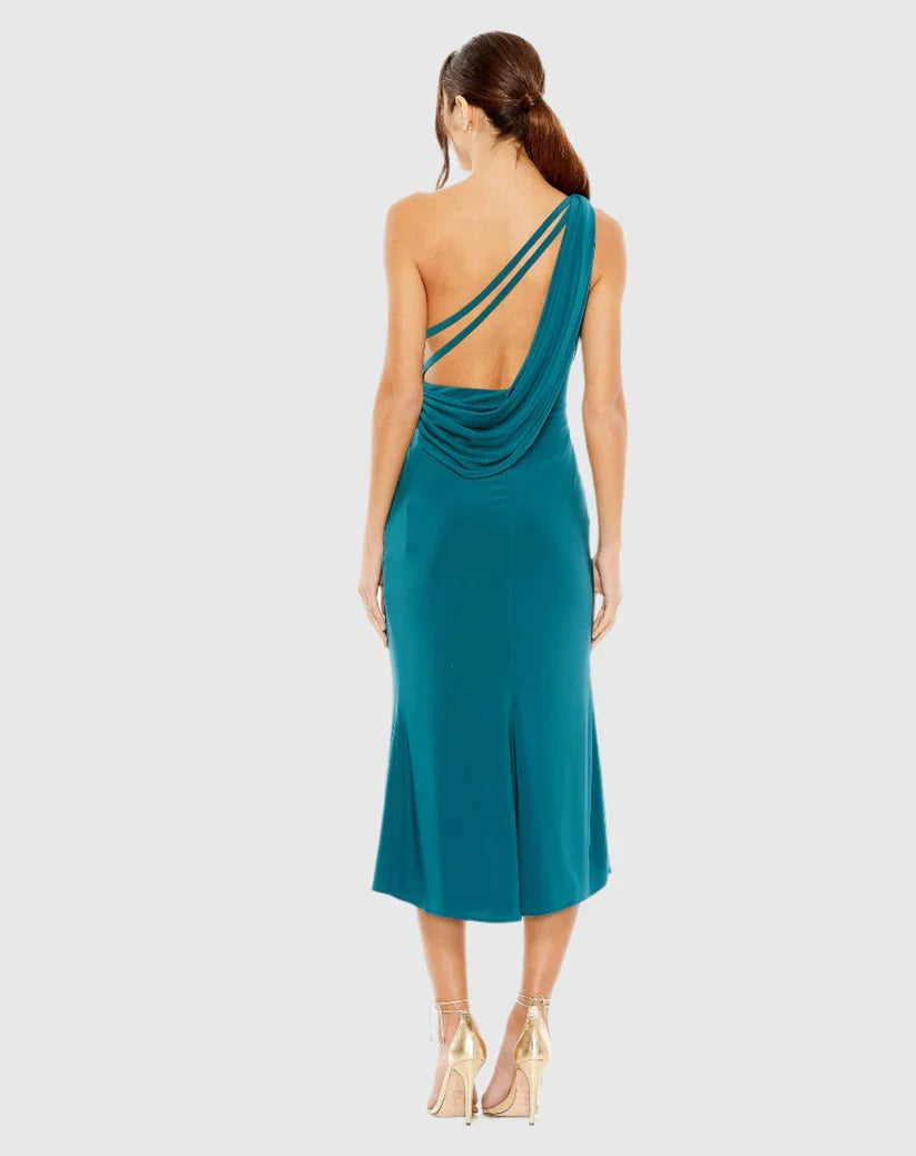 One-Shoulder Sleeveless High Slit Evening Dress - Chloe Dress