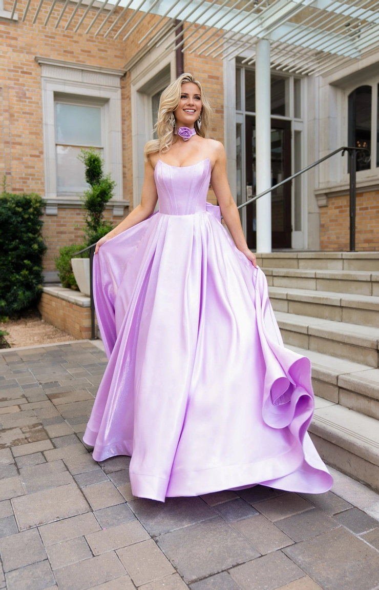 A-Line Off-Shoulder Satin Sleeveless Floor-Length Evening Gown - Chloe Dress