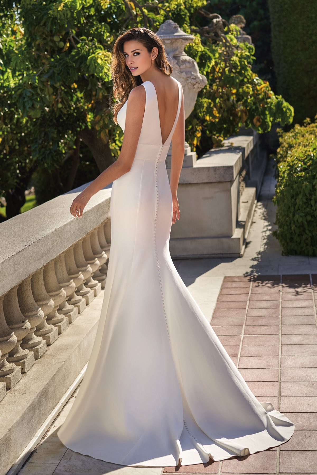 V-Neck Floor-Length Wedding Dress - Chloe Dress