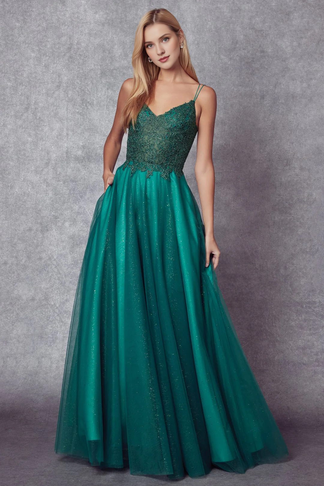 A-Line Lace Long Sleeve Lace-Up Back Dress - Chloe Dress