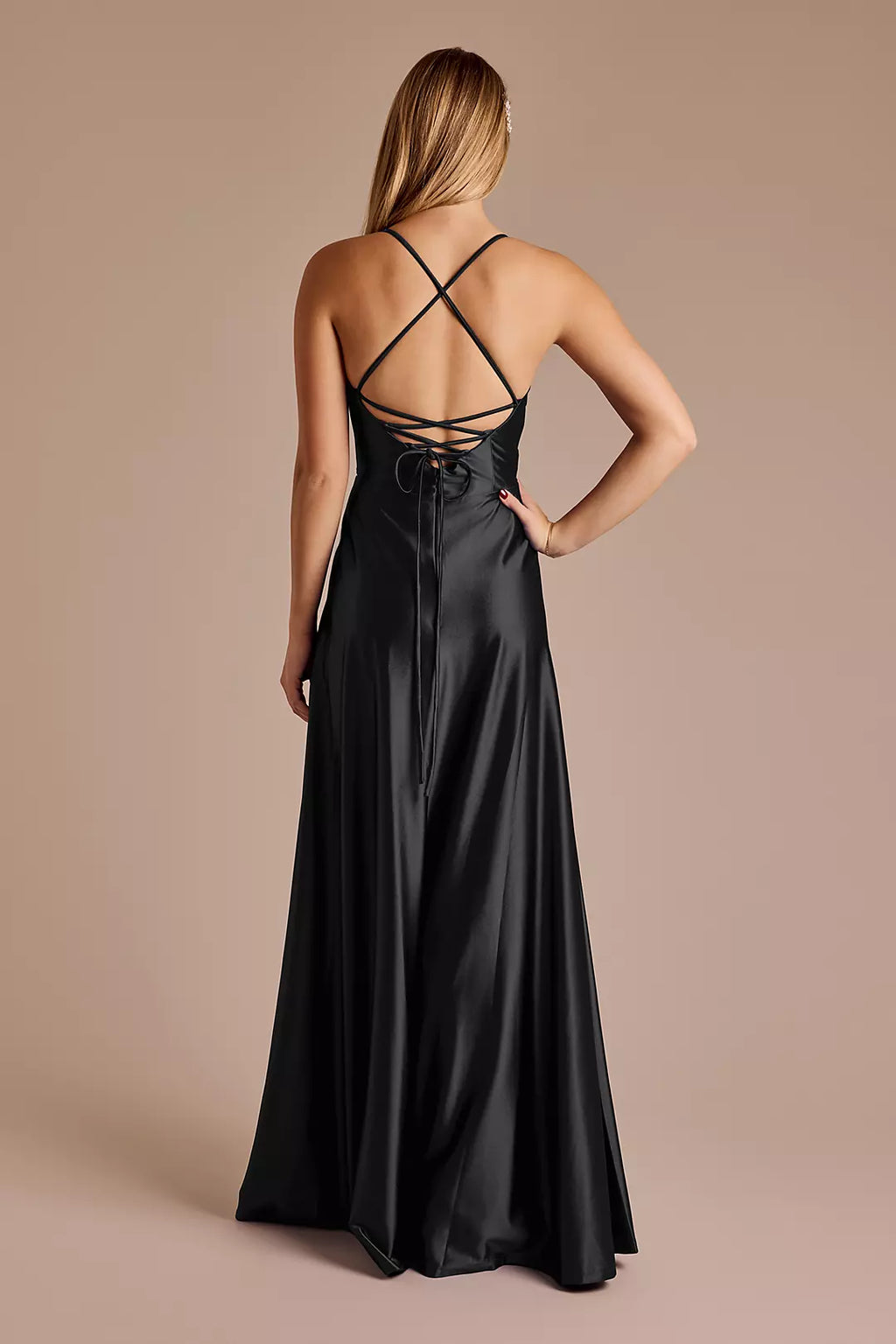 A-Line Satin Floor-Length Dress - Chloe Dress