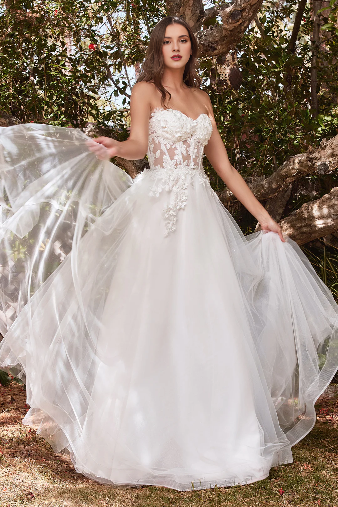 White Strapless Wedding Dress - Chloe Dress