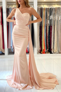 One-Shoulder Pleated Evening Dress - Chloe Dress