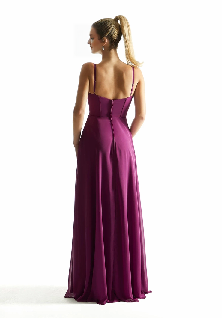 A-Line V-Neck Chiffon Lace-Up Back Pleated Wedding Dress - Chloe Dress