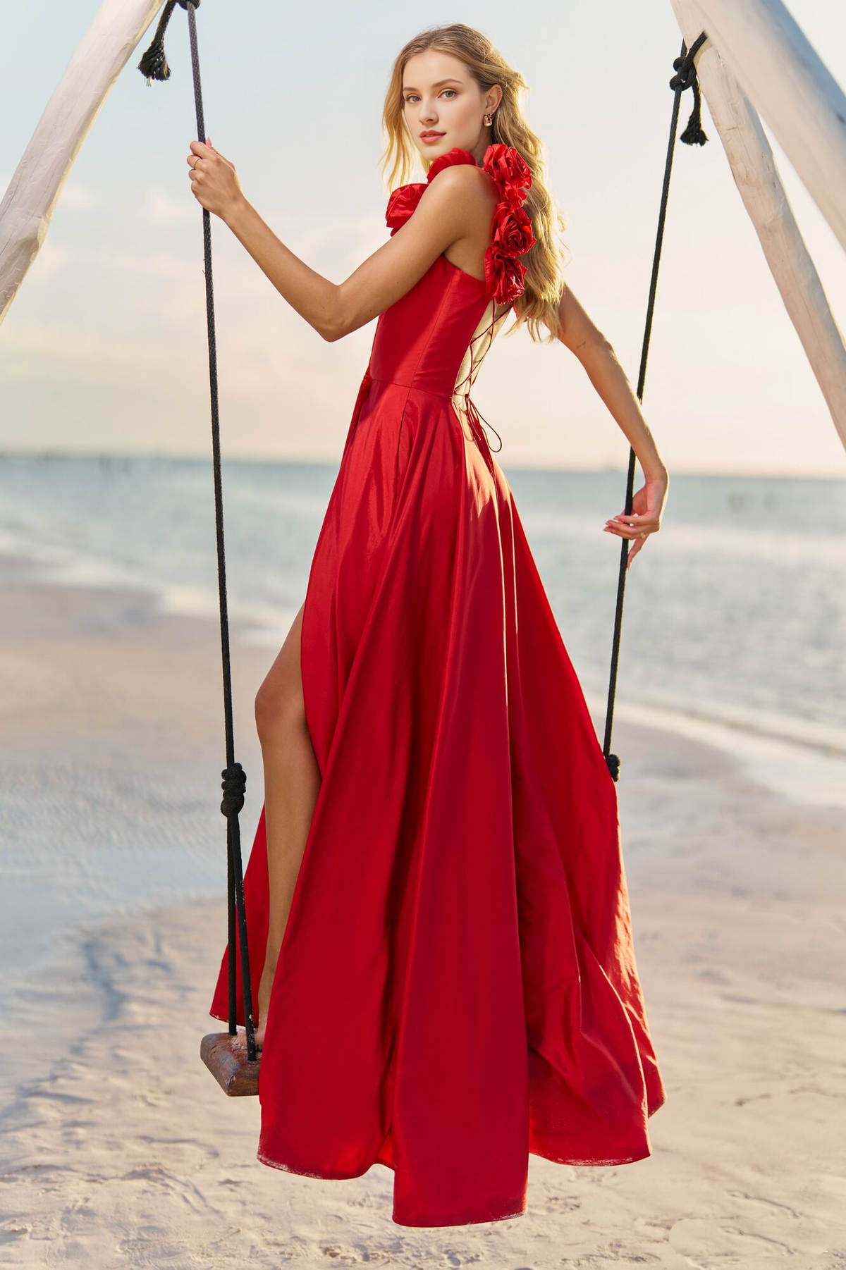 A-Line Lace-Up Back Floor-Length Prom Dress - Chloe Dress