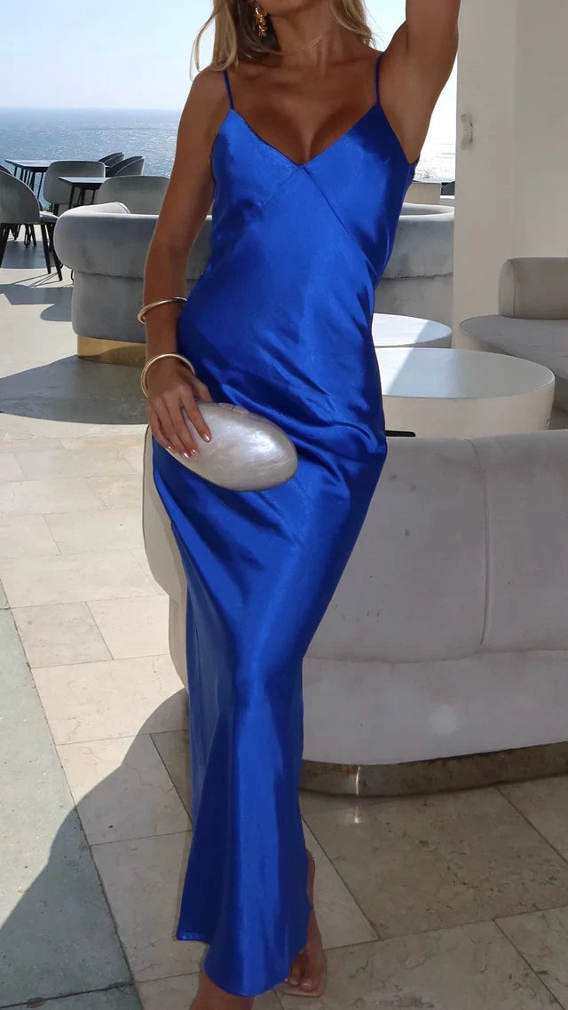 V-Neck Backless Prom Dress - Chloe Dress
