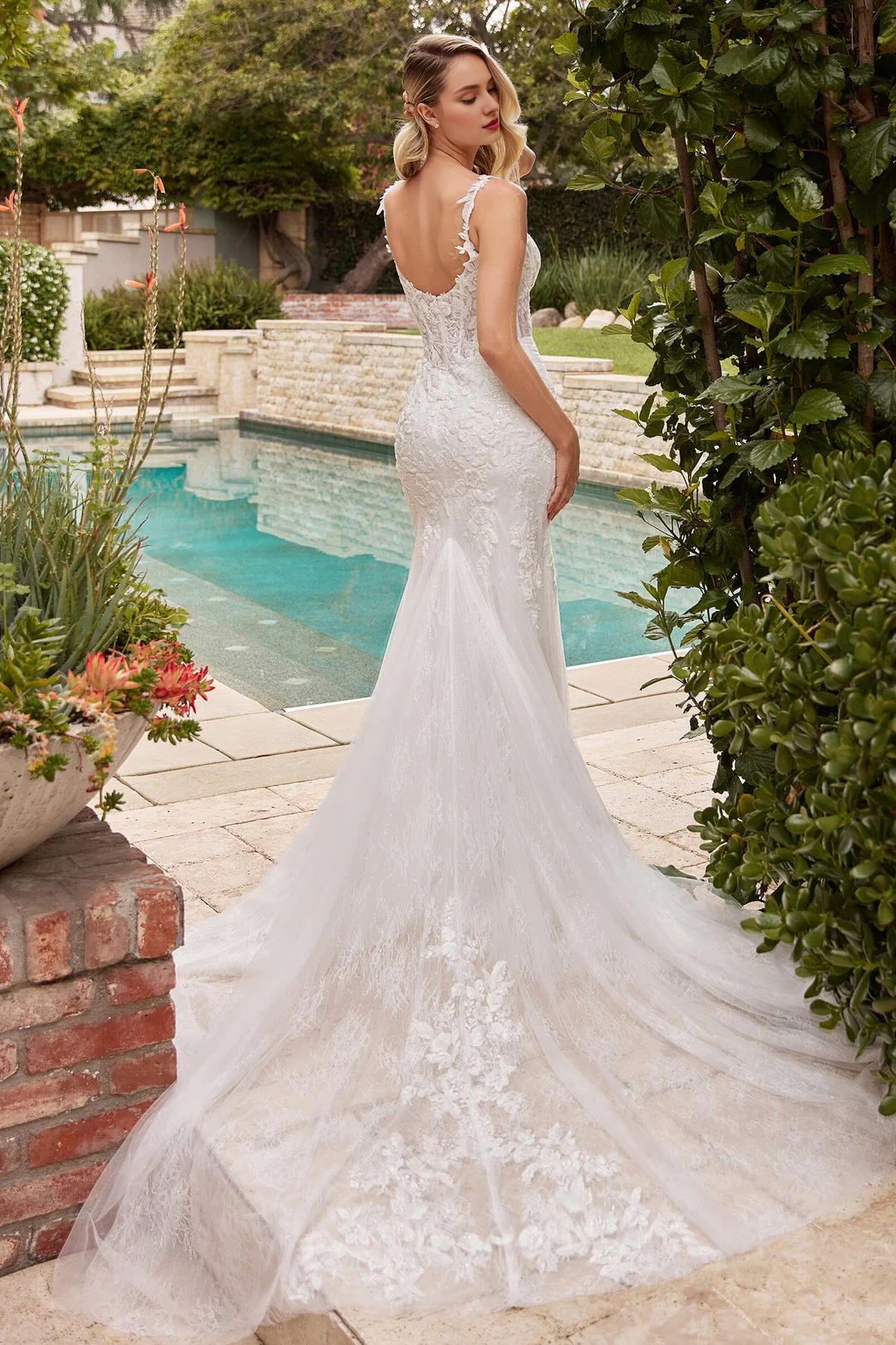 Lace Long Sleeve Applique Wedding Dress - Chloe Dress