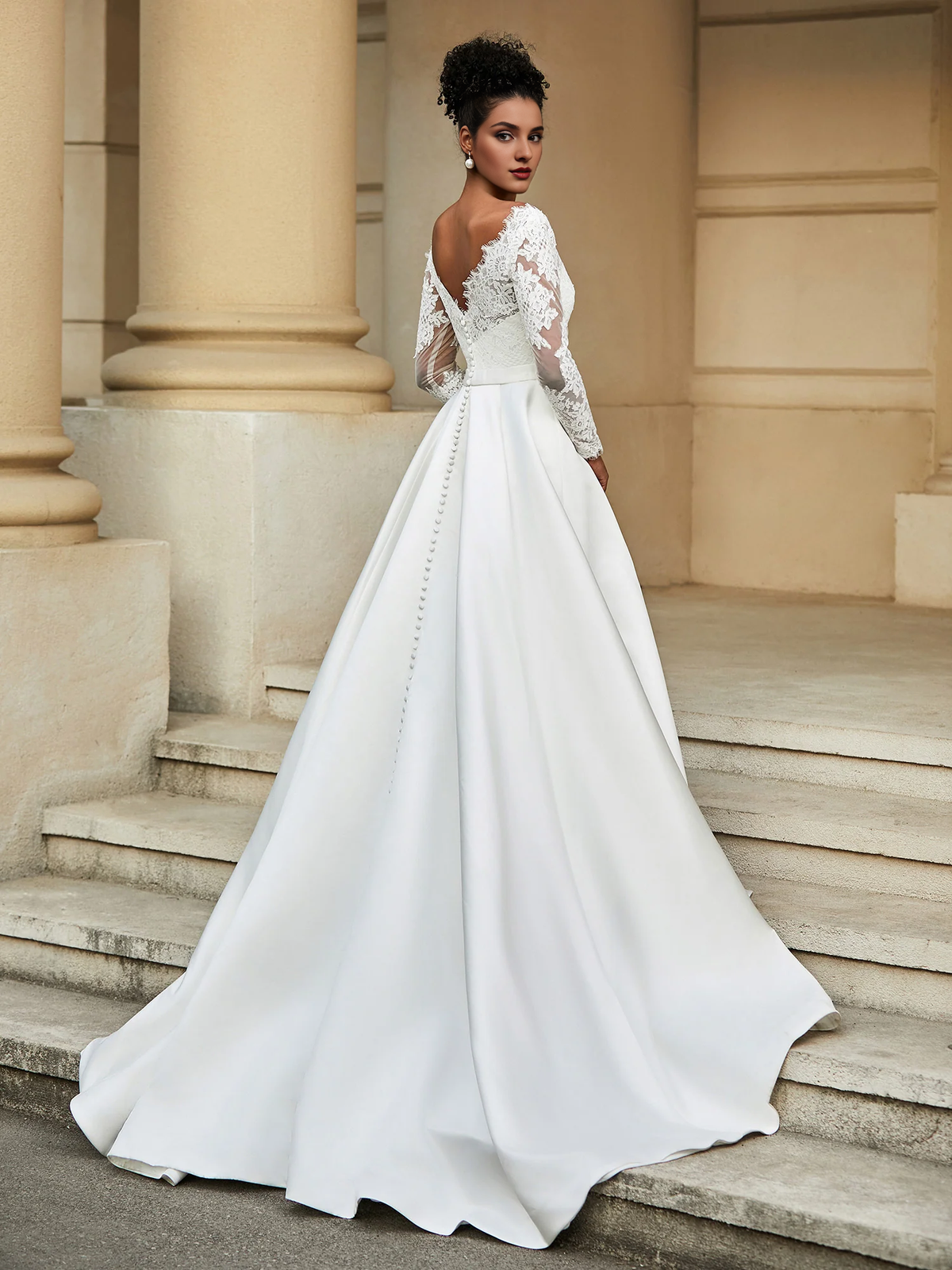 A-Line Lace Backless Wedding Dress - Chloe Dress