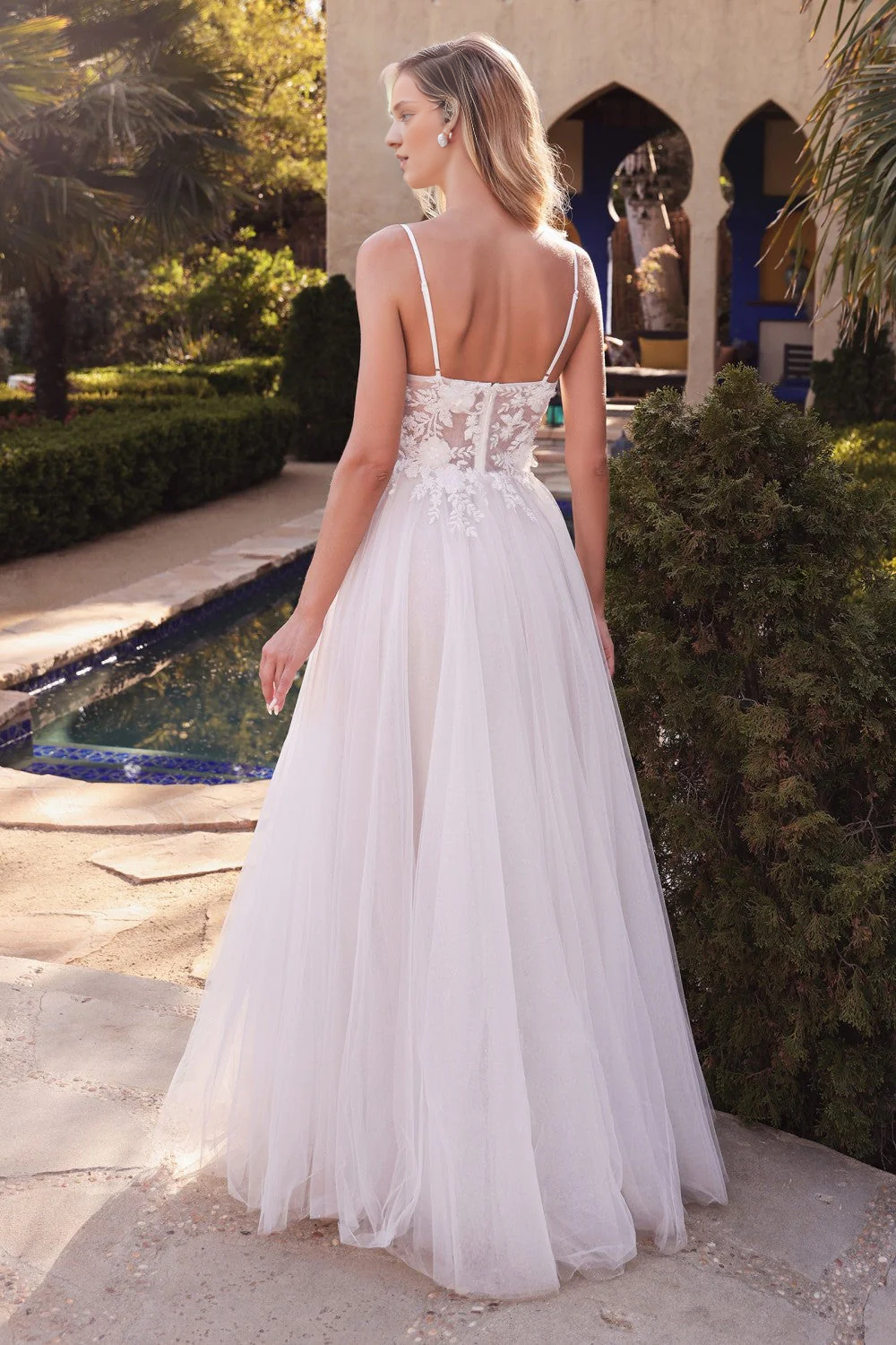 White Chiffon Wedding Dress - Chloe Dress