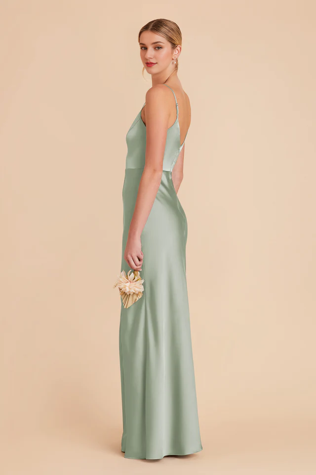 V-Neck Satin Floor-Length Wedding Dress - Chloe Dress
