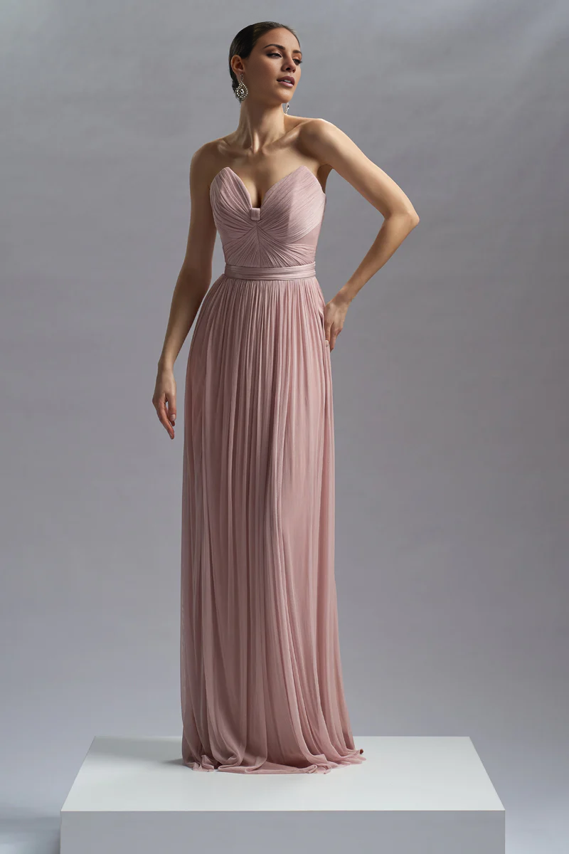 A-Line Chiffon High Slit Floor-Length Evening Gown - Chloe Dress