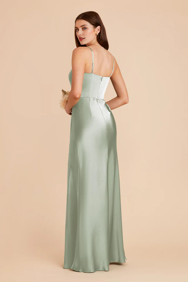 A-Line Satin High Slit Wedding Dress - Chloe Dress