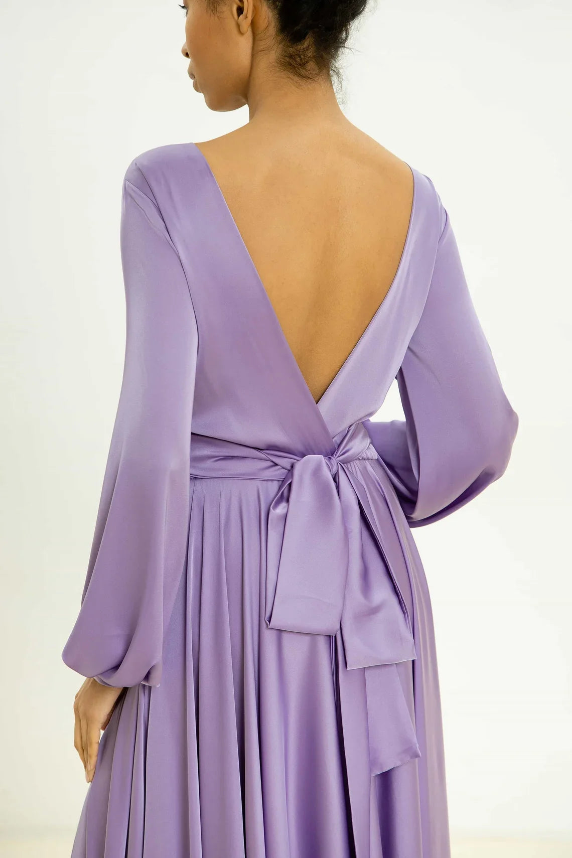 Satin Long Sleeve Floor-Length Prom Dress - Chloe Dress