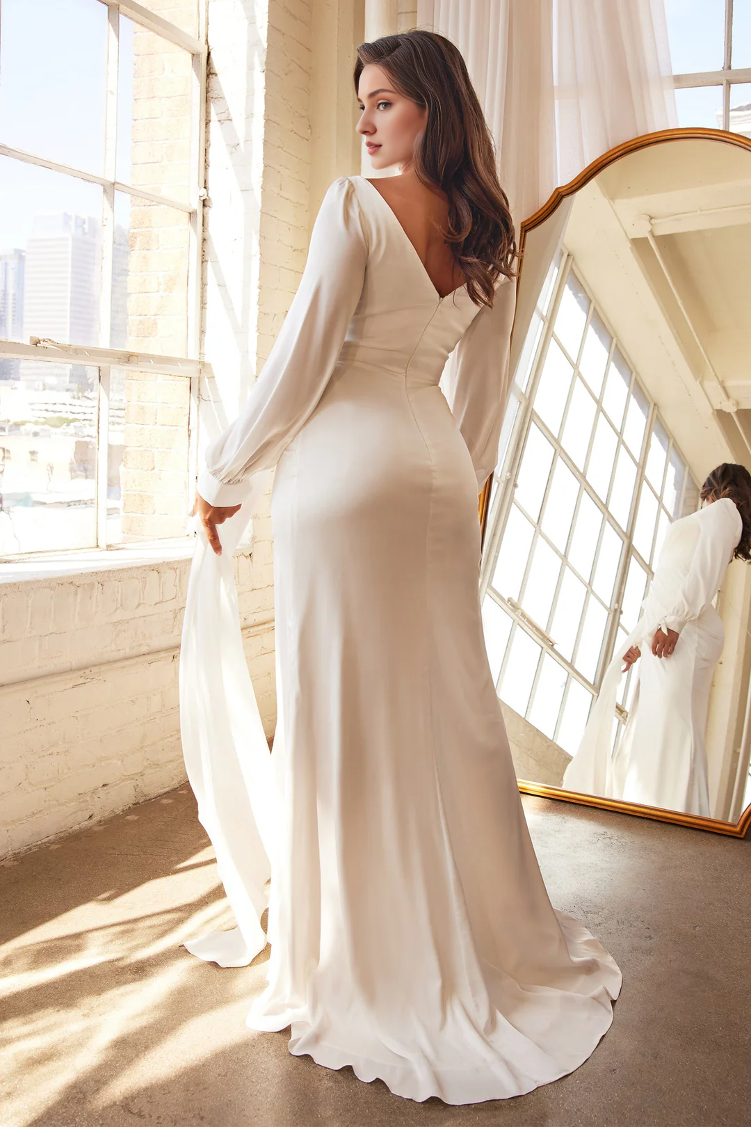 White Satin Wedding Dress - Chloe Dress