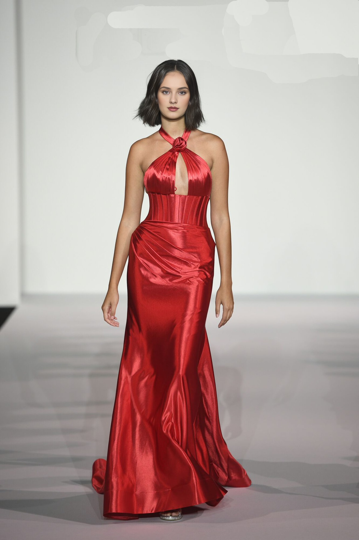 Satin Lace-Up Back Floor-Length Prom Dress - Chloe Dress