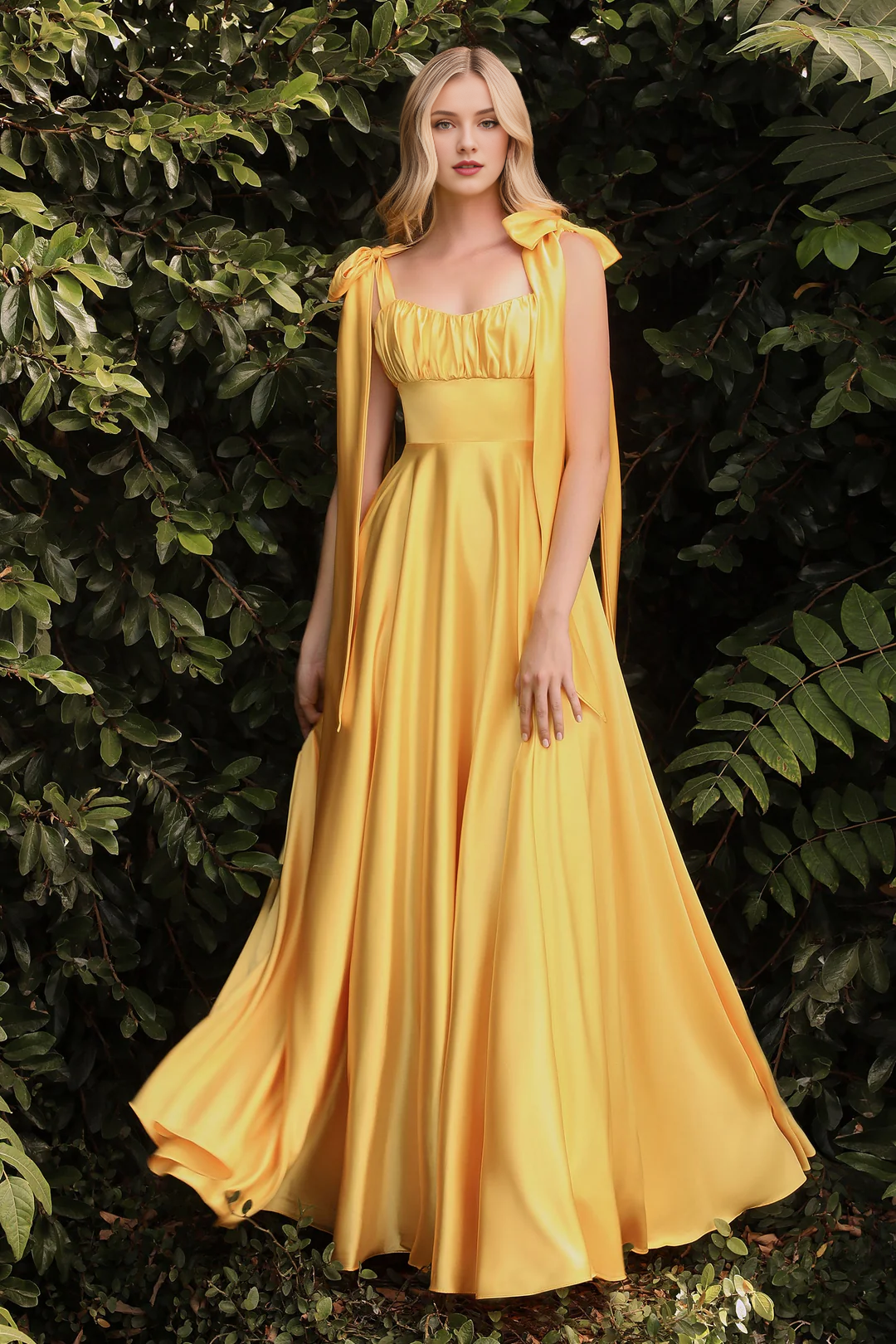 A-Line Satin Long Sleeve Dress - Chloe Dress