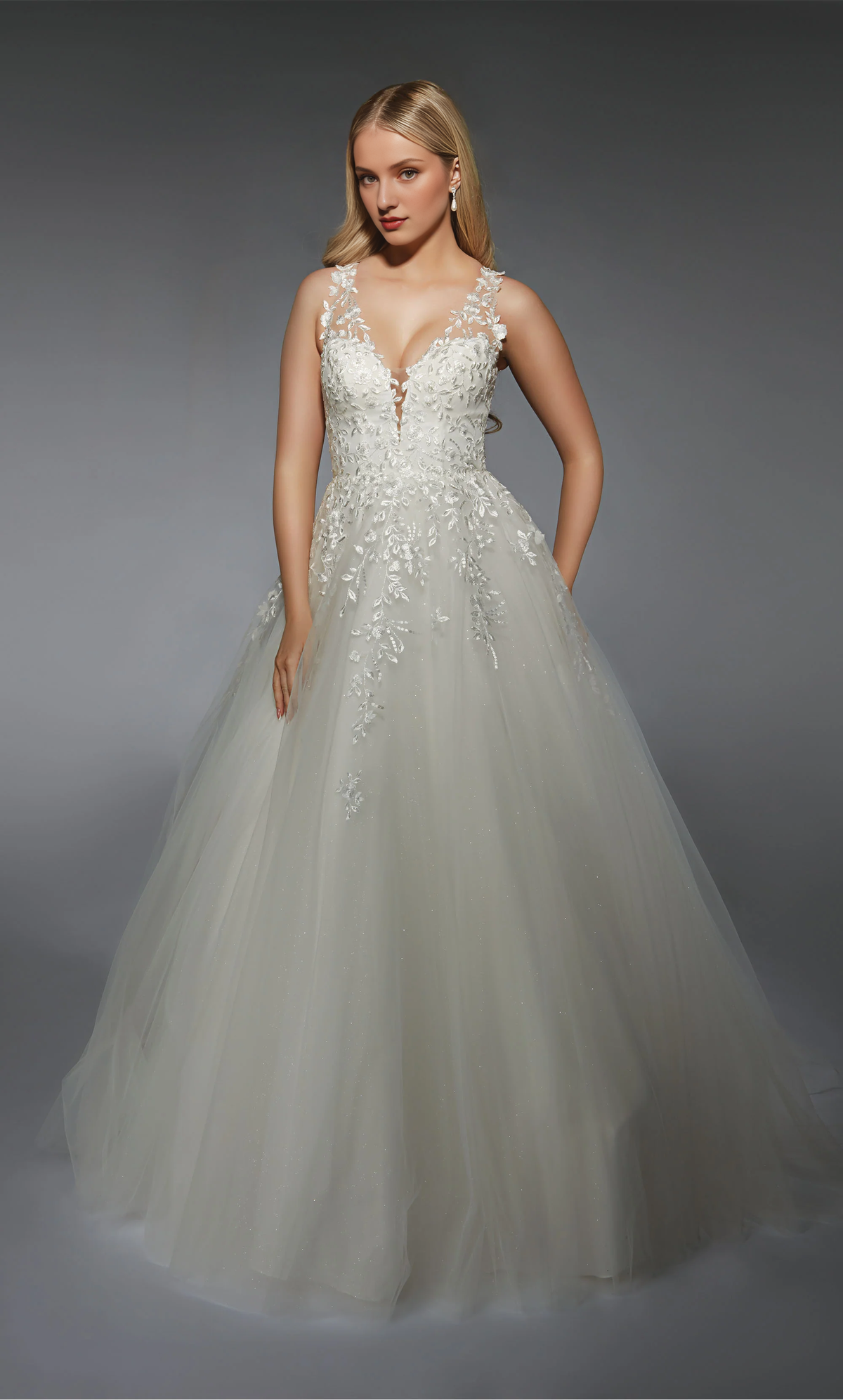 V-Neck Chiffon Wedding Dress - Chloe Dress