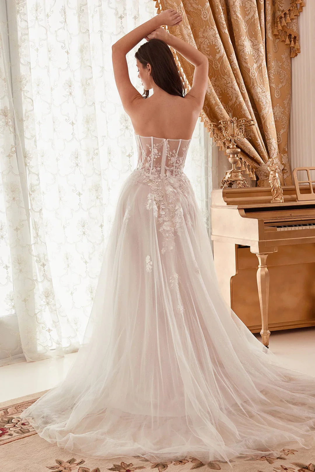 White Strapless Wedding Dress - Chloe Dress
