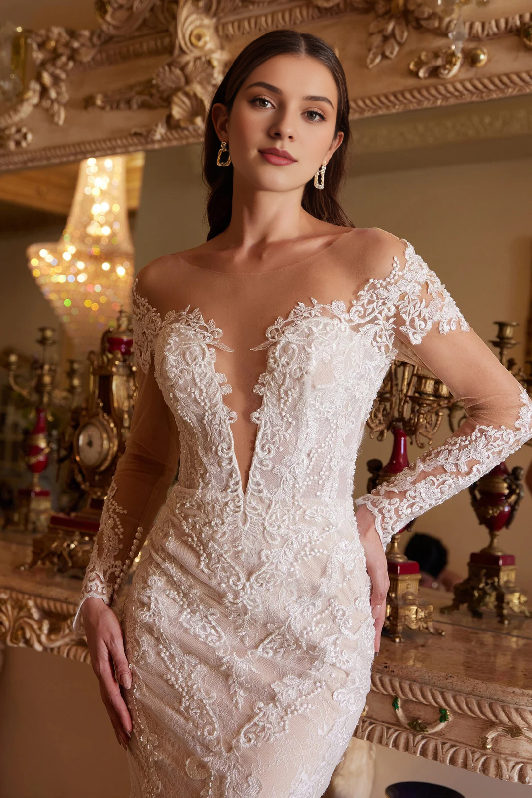 Lace Long Sleeve Wedding Dress - Chloe Dress