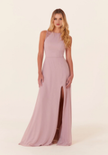 High Neck Chiffon Sleeveless Lace-Up Back Wedding Dress - Chloe Dress