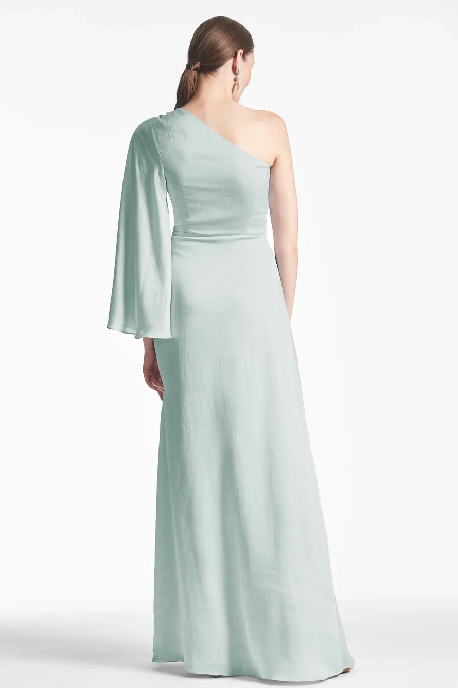 Off-Shoulder Long Sleeve Backless Asymmetric Floor-Length Prom Dress - Chloe Dress