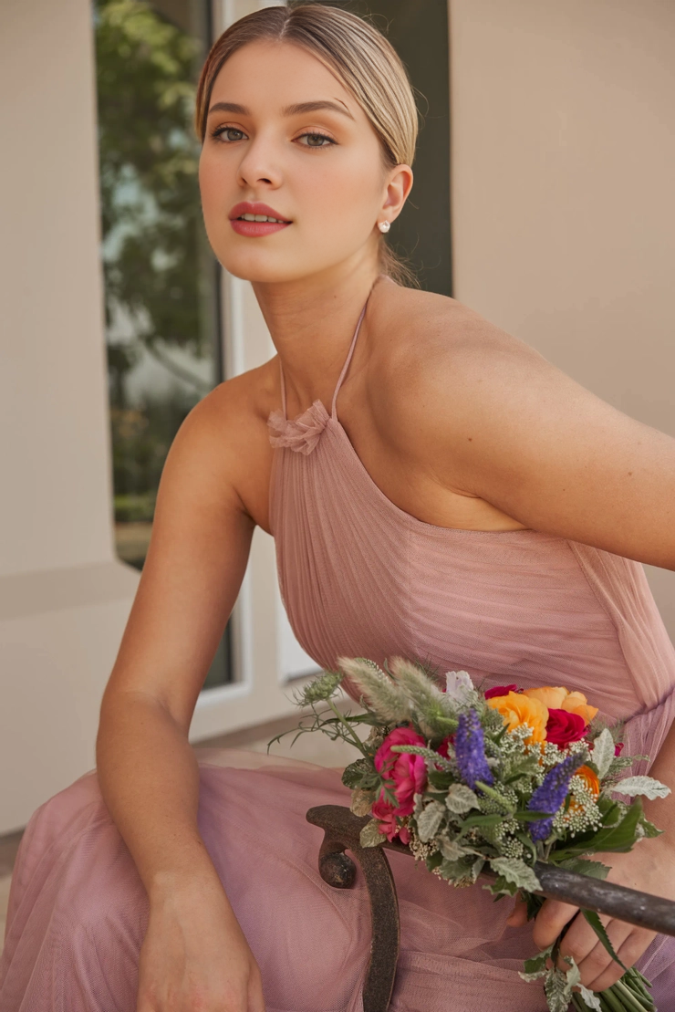 A-Line Chiffon Ruffled Wedding Dress - Chloe Dress