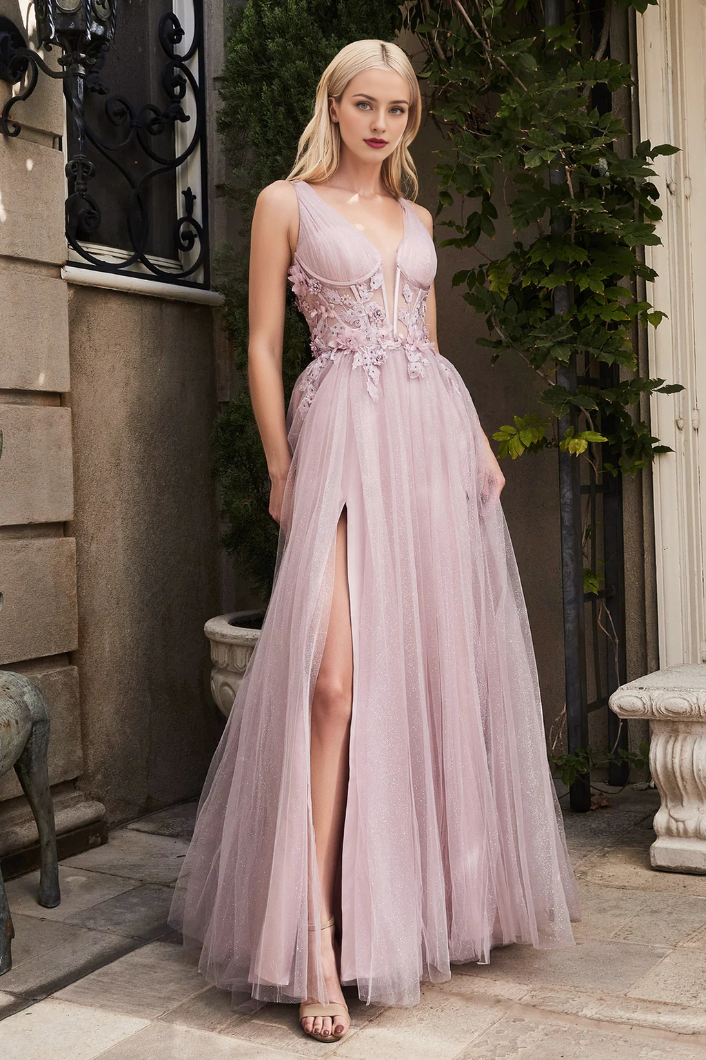 A-Line Long Sleeve Lace-Up Back Dress - Chloe Dress