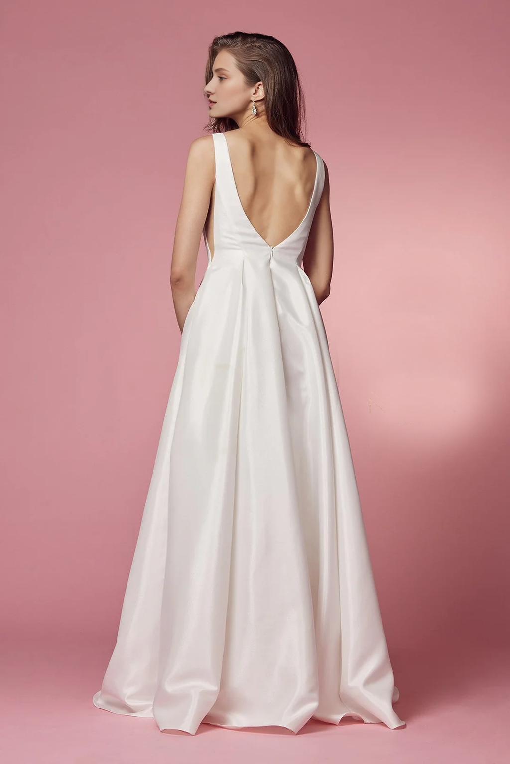 White V-Neck Wedding Dress - Chloe Dress