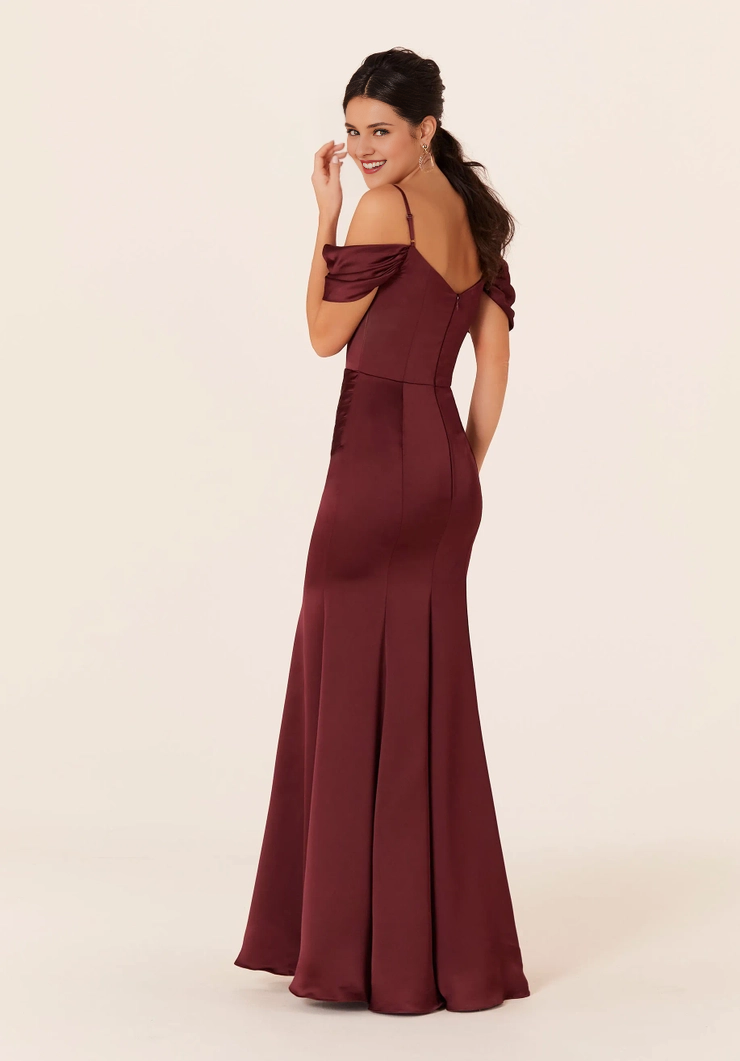Off-Shoulder Satin Pleated Wedding Dress - Chloe Dress
