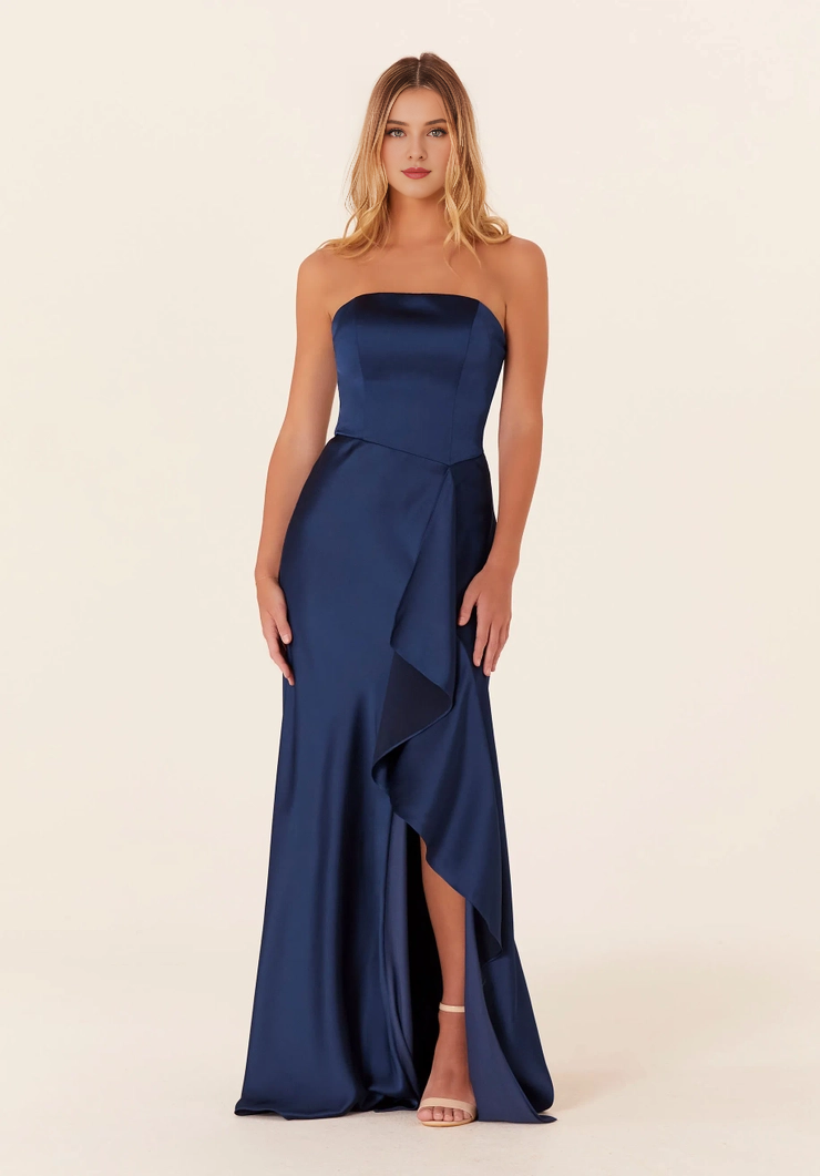 Off-Shoulder Satin High Slit Wedding Dress - Chloe Dress