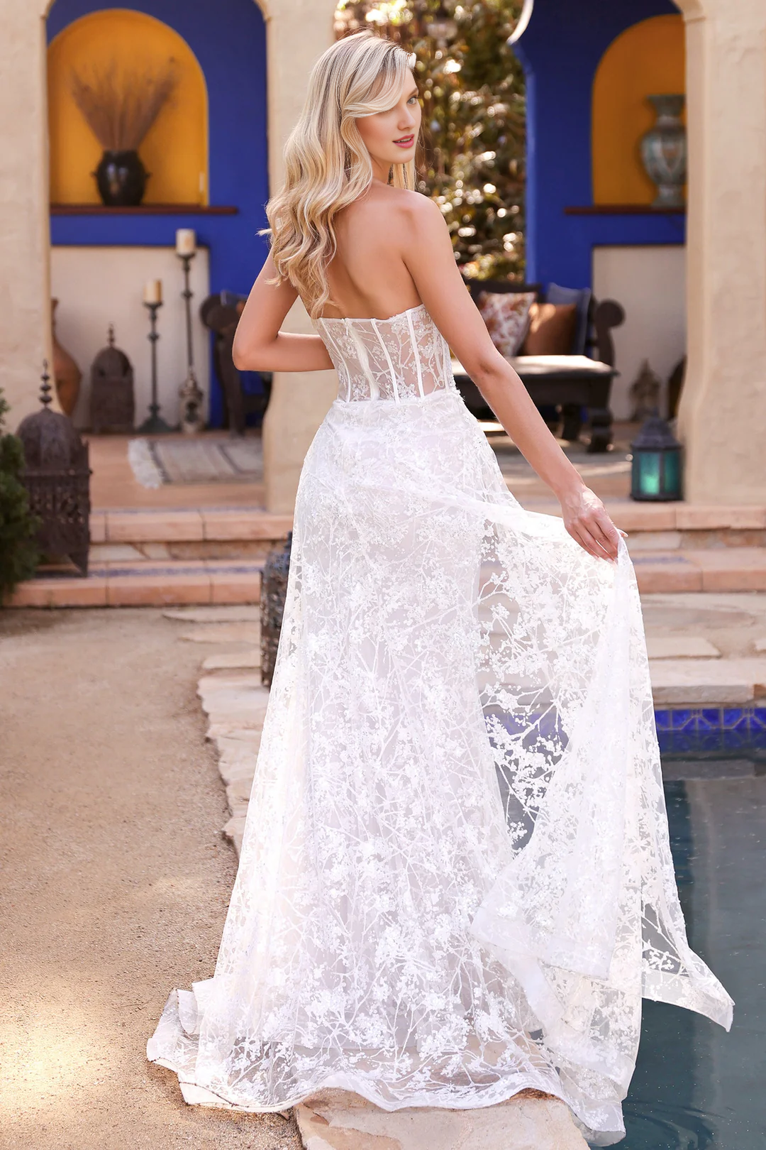 White Strapless Wedding Dress - Chloe Dress