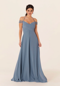 V-Neck Chiffon Lace-Up Back Wedding Dress - Chloe Dress