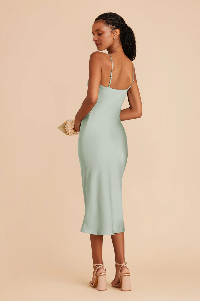 Zipper Back Pleated Wedding Dress - Chloe Dress