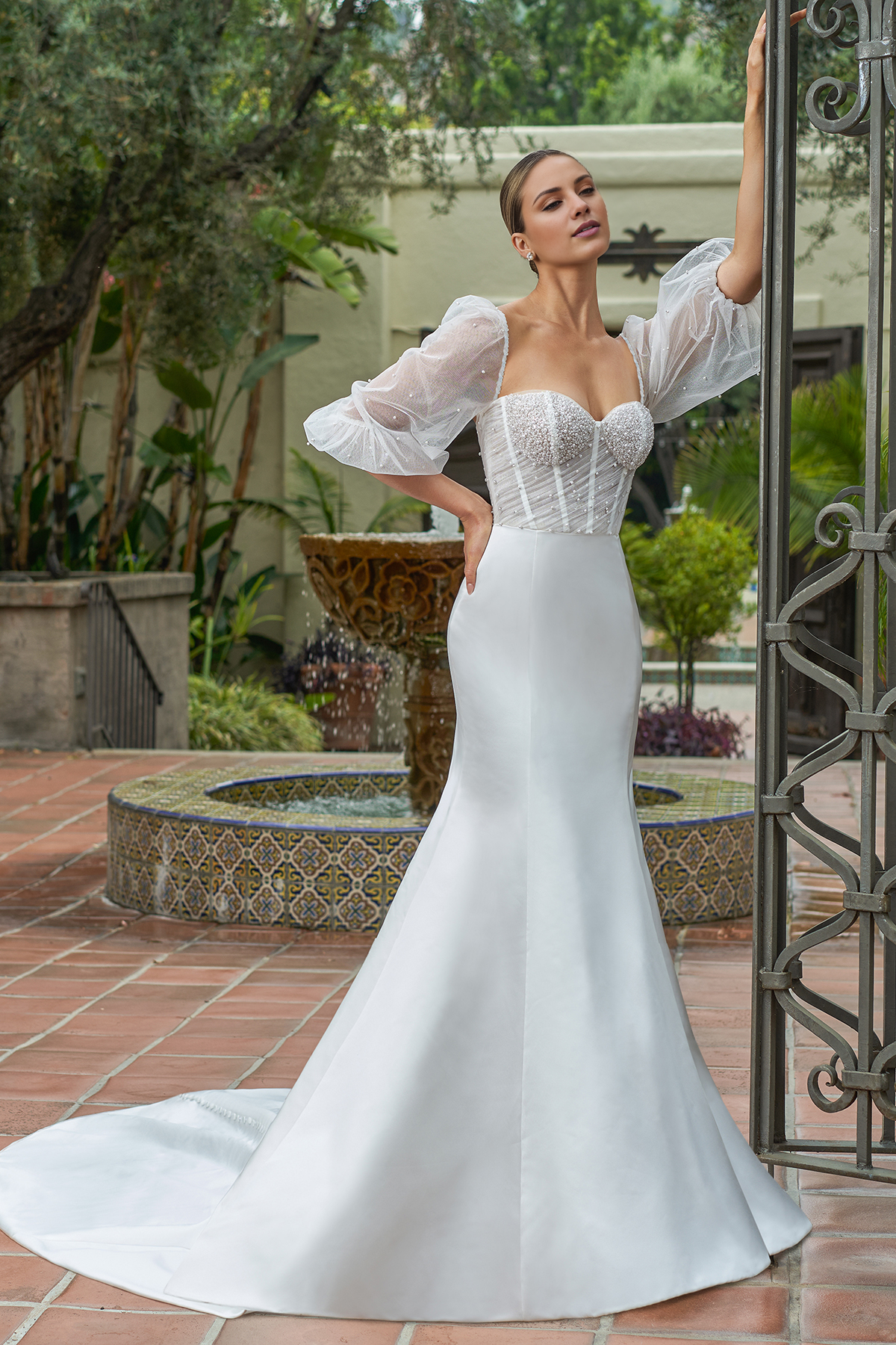 Satin Bubble Floor-Length Wedding Dress - Chloe Dress