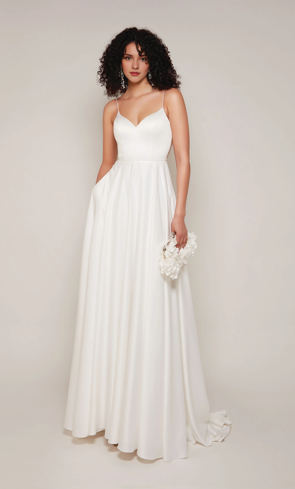 A-Line Satin Button Back Wedding Dress - Chloe Dress