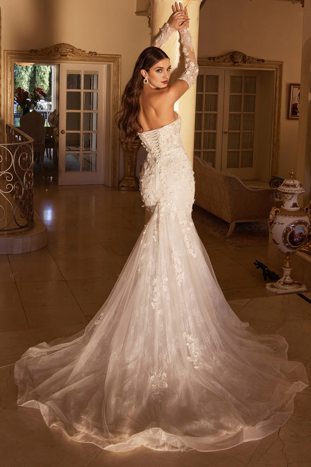 Mermaid Lace Long Sleeve Wedding Dress - Chloe Dress
