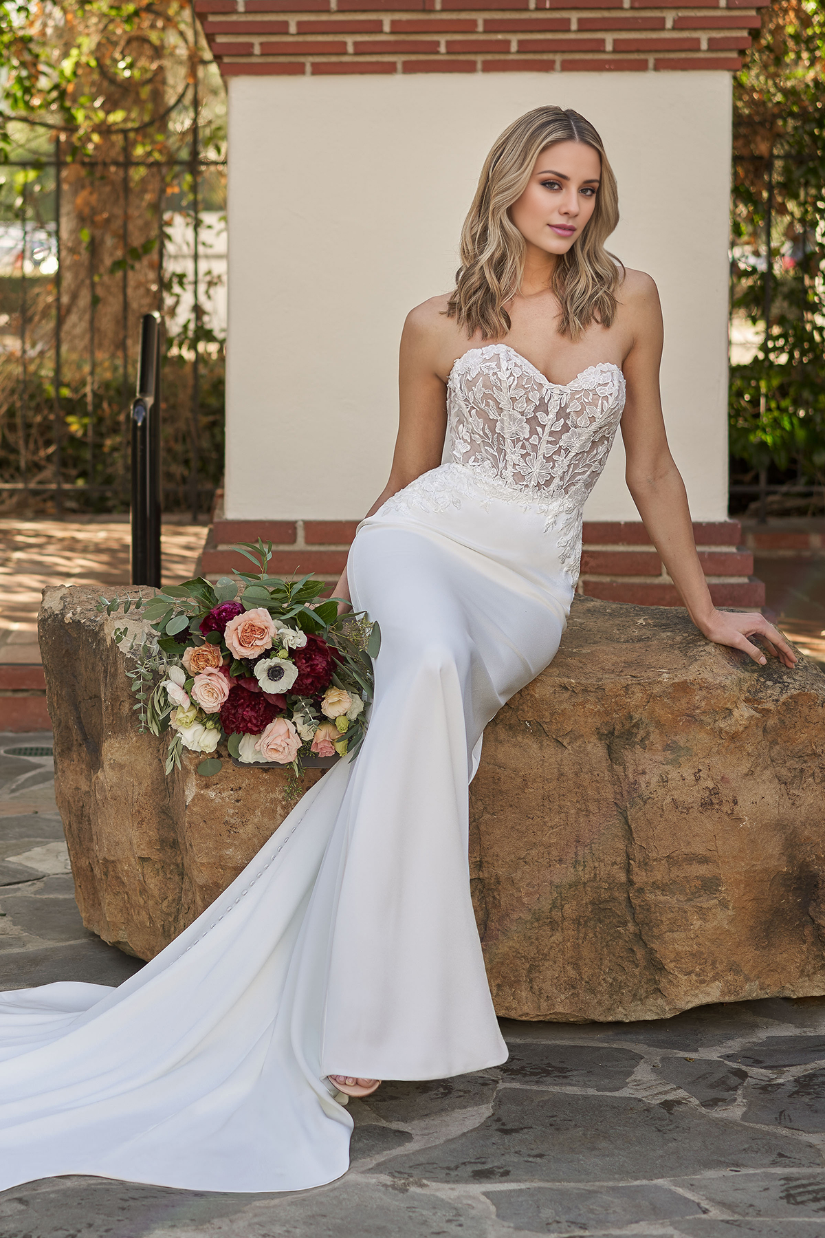 Sweetheart Lace-Up Back Floor-Length Wedding Dress - Chloe Dress