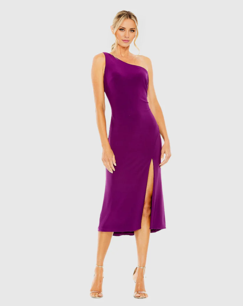 One-Shoulder Sleeveless High Slit Evening Dress - Chloe Dress
