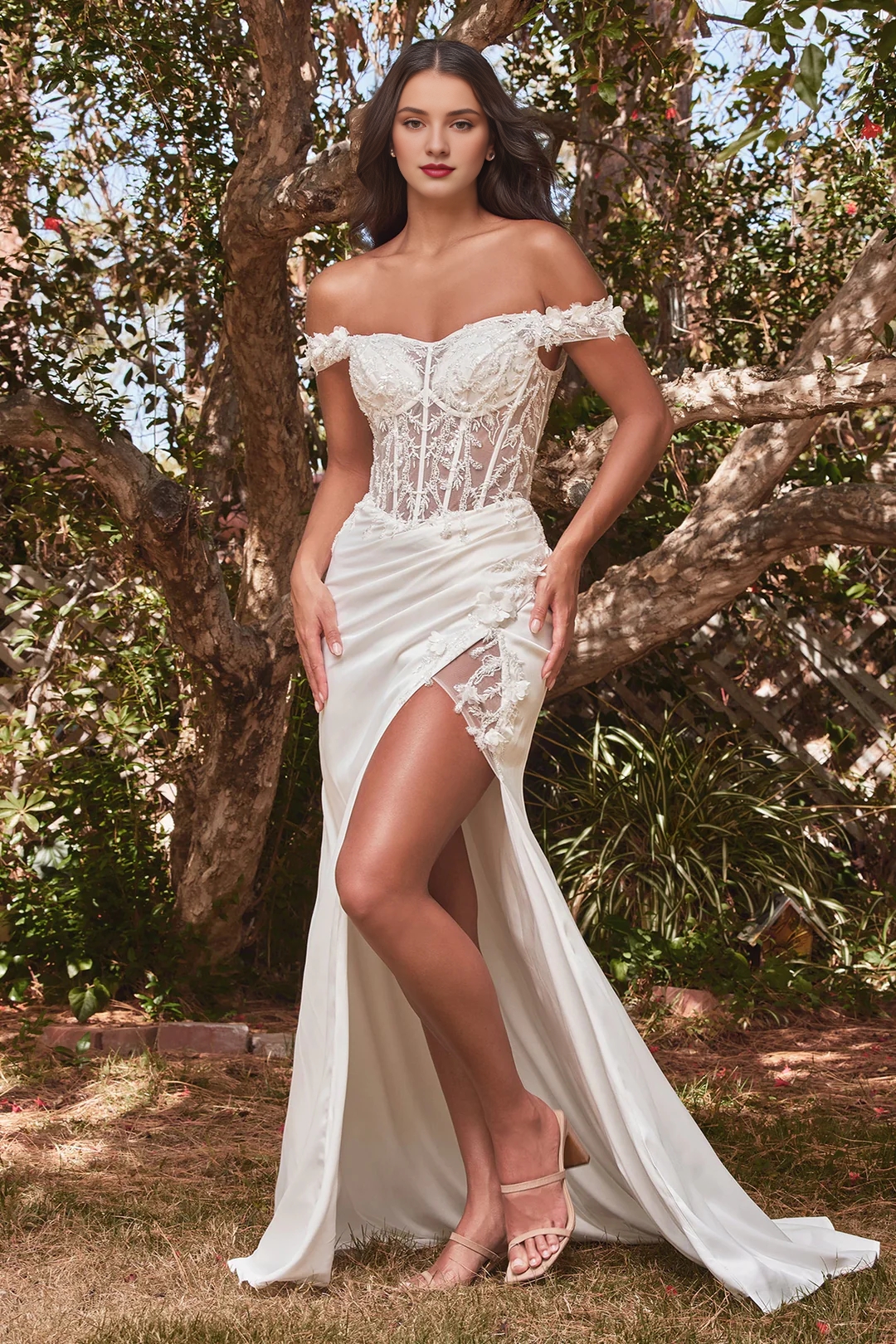 White Off-Shoulder Wedding Dress - Chloe Dress