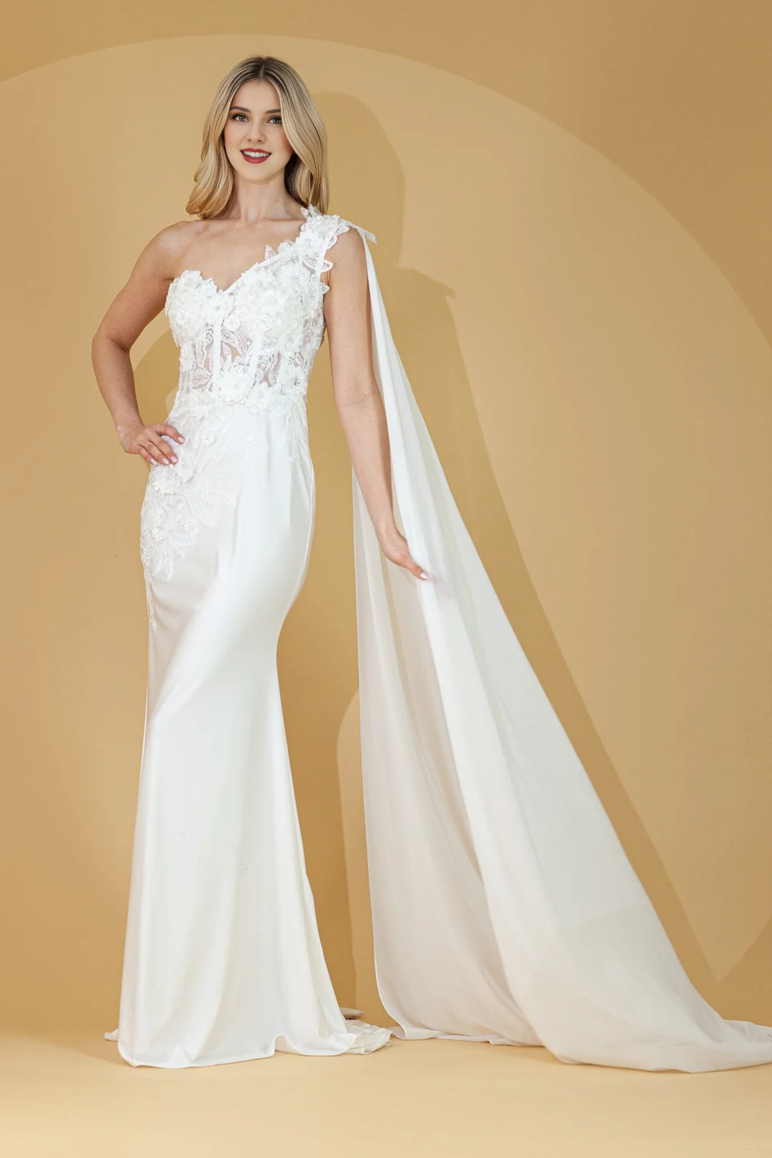 One-Shoulder Lace-Up Back Dress - Chloe Dress