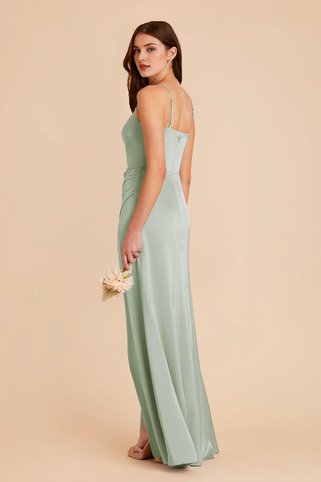 Satin High Slit Wedding Dress - Chloe Dress