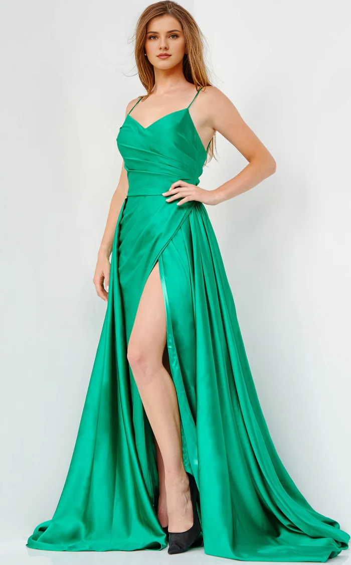 A-Line V-Neck Wrap Floor-Length Evening Dress - Chloe Dress
