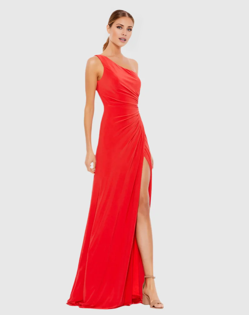 One-Shoulder Sleeveless High Slit Floor-Length Evening Dress - Chloe Dress