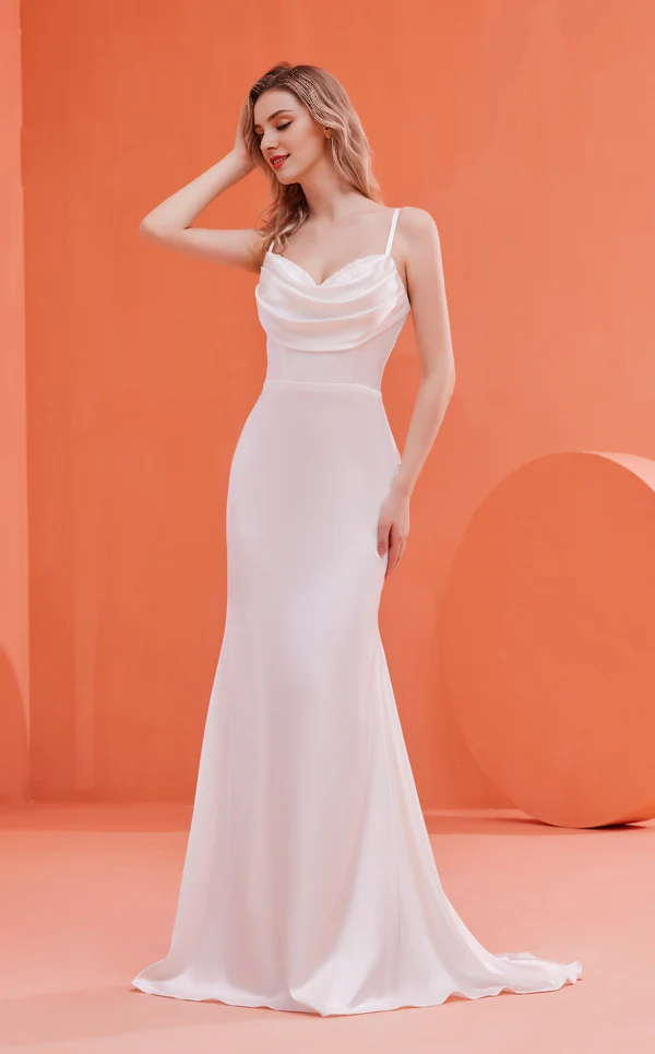 A-Line V-Neck Sleeveless Lace-Up Back Floor-Length Prom Dress - Chloe Dress