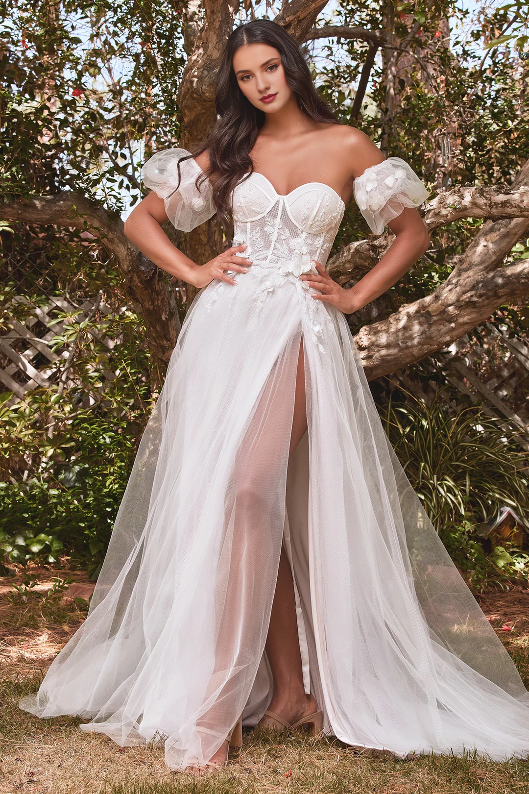 White Strapless Wedding Dress - Chloe Dress
