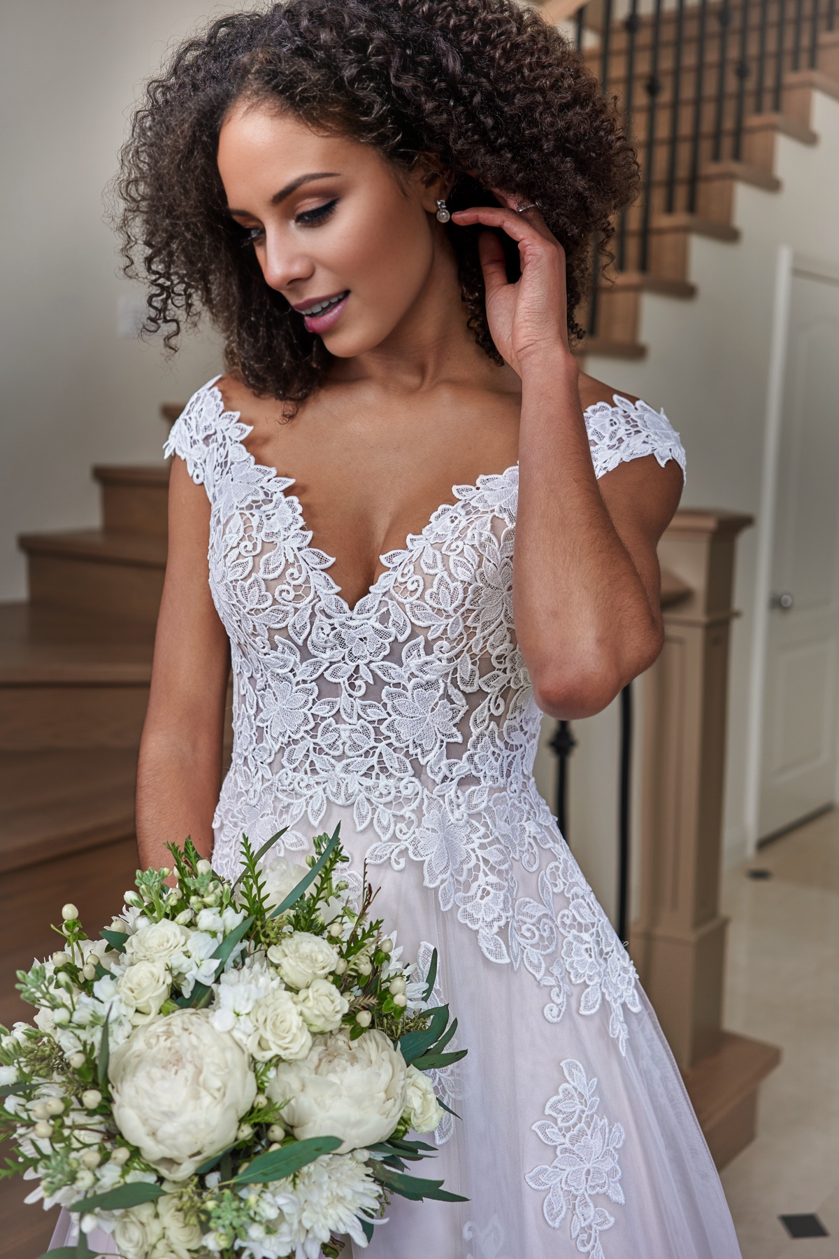 A-Line V-Neck Floor-Length Wedding Dress - Chloe Dress
