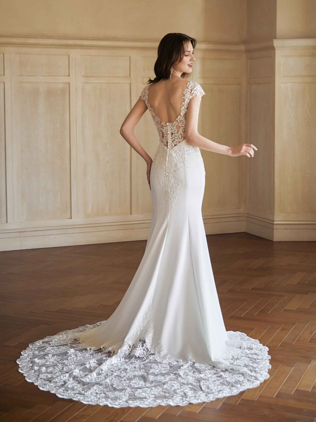 V-Neck Lace Backless Wedding Dress - Chloe Dress