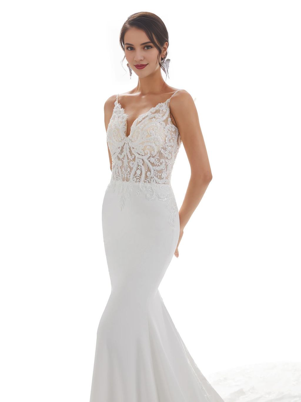 Ivory Lace Backless Wedding Dress - Chloe Dress