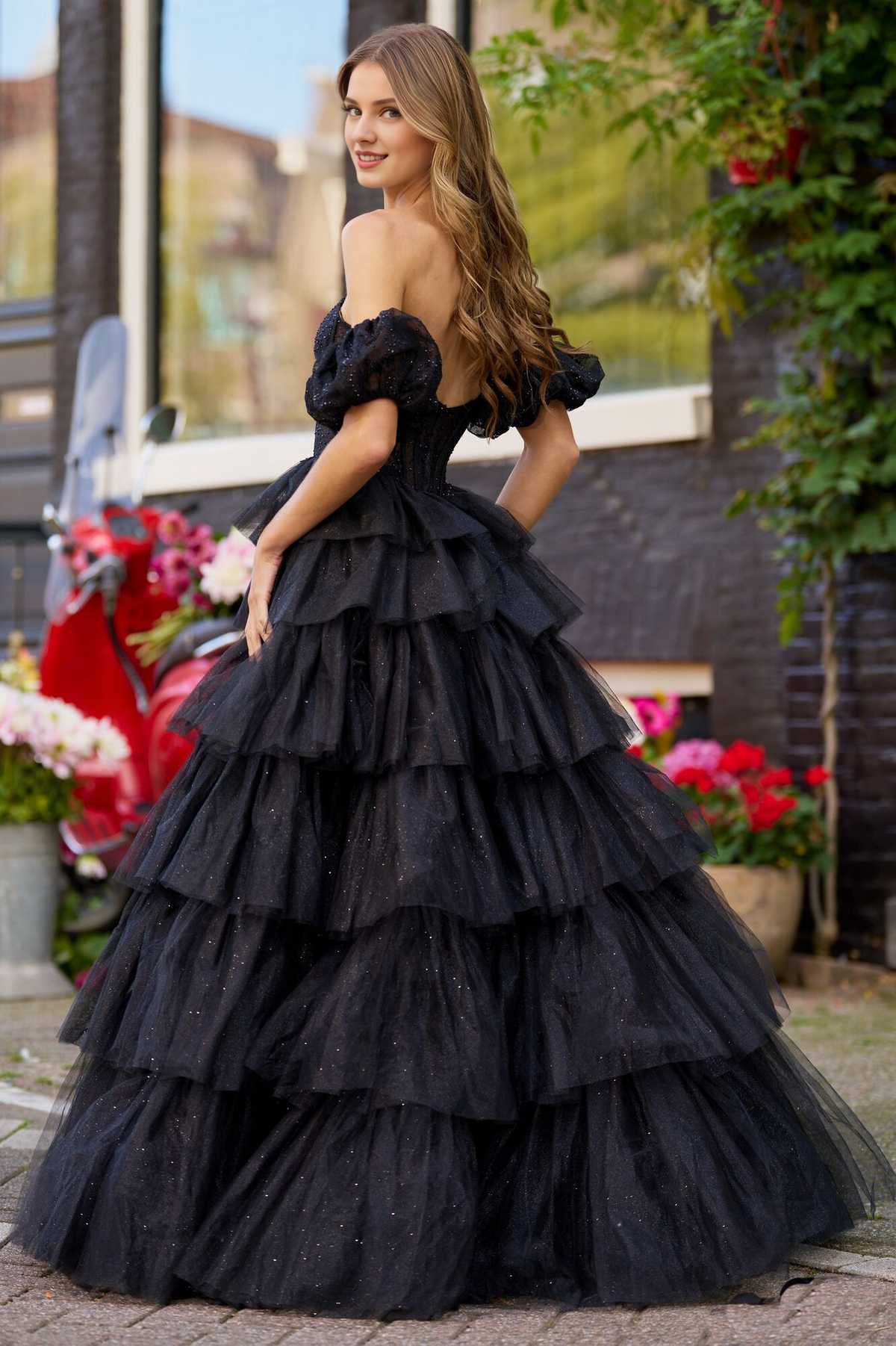 Strapless Chiffon Lace-Up Back Floor-Length Prom Dress - Chloe Dress